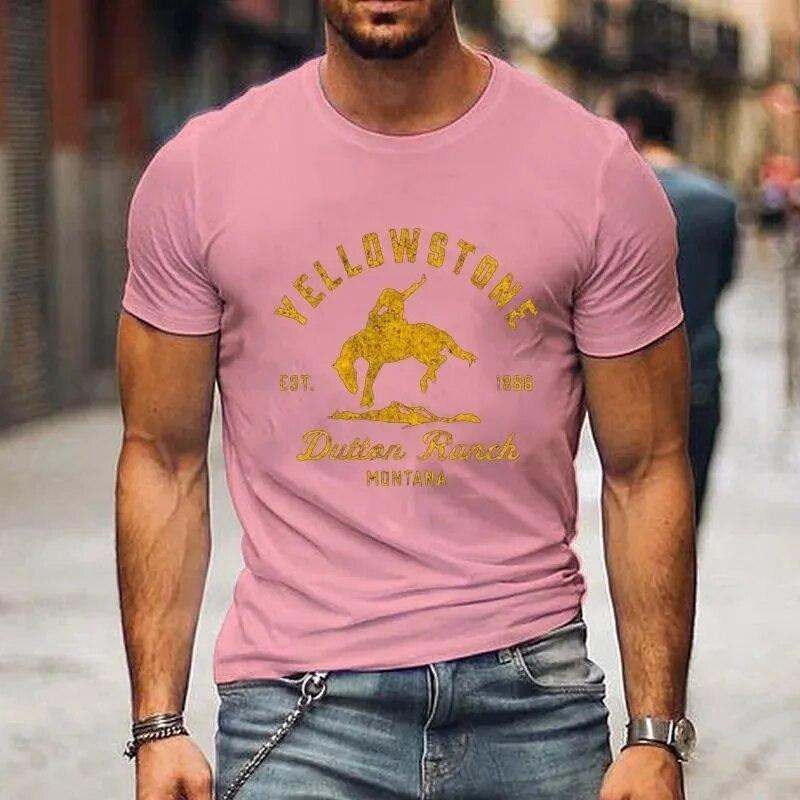 Unisex and WoUnisex New Fashion Yellowstone Dutton Ranch Printed T-shirt Classic Pattern Summer Cool Short-sleeved Shirt T-shirt