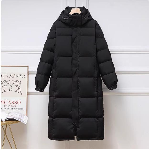 Thickened Down Jacket Art Exam Men's and Women's Winter New Over the Knee Super Long Jacket College Student School Uniform