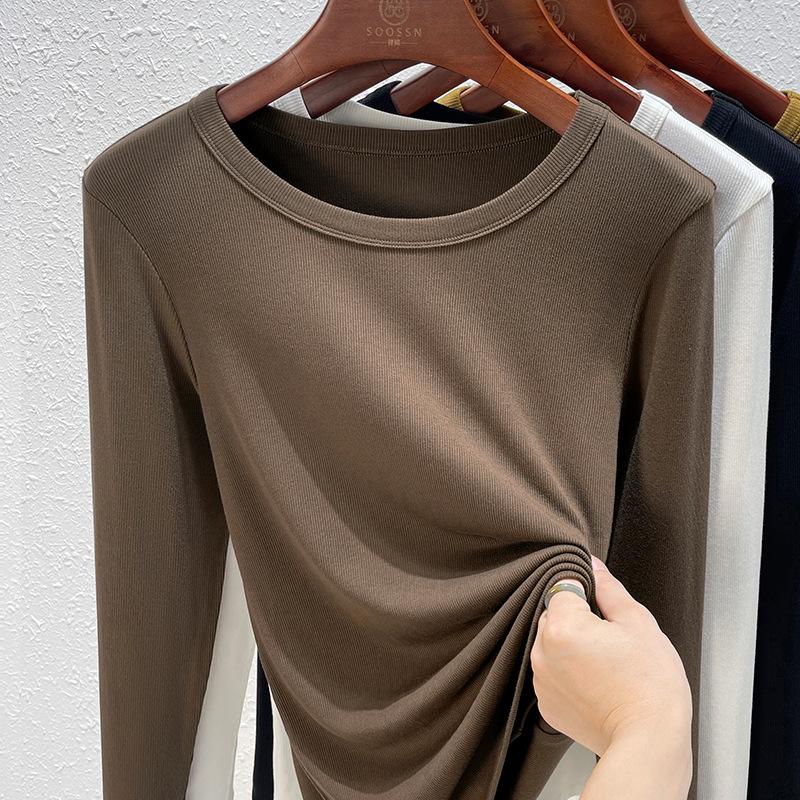 Modal Long-sleeved Women's Summer New Slim-fitting Round Neck Inner Bottoming Shirt Versatile Top