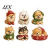 Accesorios para Árbol de Navidad Cachorros Lindos Calendario de Adviento, Calendario de Cuenta Atrás de 24 Días con Regalo 2D para Amantes de los Perros Colgantes Planos de Acrílico