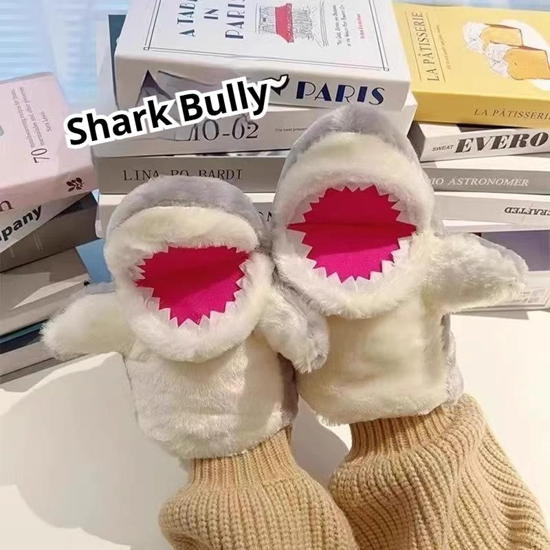 Little Shark Hand Puppet Gloves Cute Doll Plush Toy Can Open Mouth Doll Birthday Gift