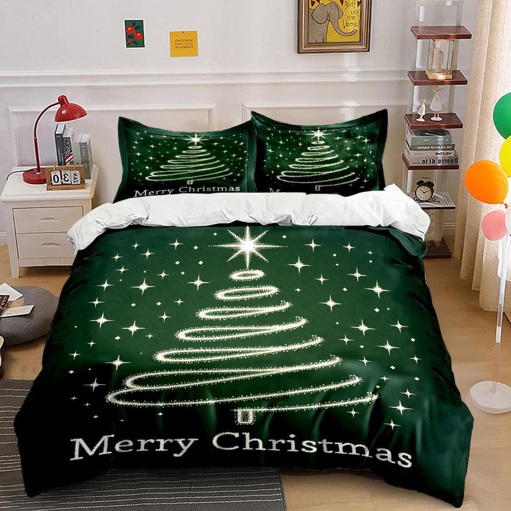 Green Christmas Tree Bedding Set Bedding Duvet Cover Set Duvet Cover Pillowcases (1 * Duvet Cover 2 * Pillowcases, Without Duvet Insert)