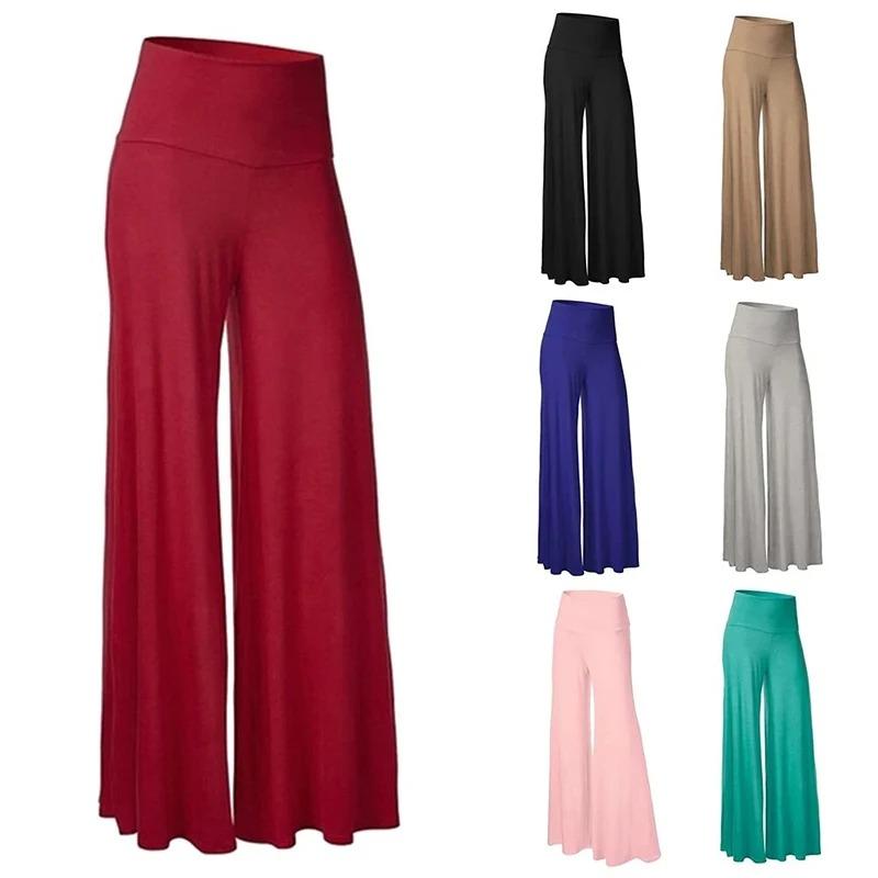 Women's Soft Wide Leg Pants Spring Summer Thin Stretch High Waist Palazzo Korean Casual Pants Loose Oversize Floor Pant