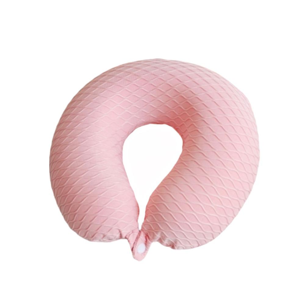 

Съемная дорожная U-образная подушка с эффектом памяти, для сна, защита шеи, подушка-подголовник для сна, для автомобиля розовый