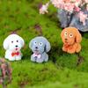 4 Pcs Mini Simulation Puppies Teddy Car Decorations Cute Dog Sculptures Resin Crafts Car Decorations Home Decoration Kawaii
