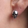 1pair Punk Skull Earrings for Men Boys Cool Jewelry Hip Hop Stud Vintage Rock Skeleton Style