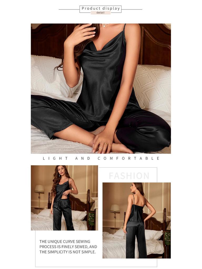Spring/Summer Ice Silk Lingerie Nightdress: Chic & Breathable Camisole Pajamas
