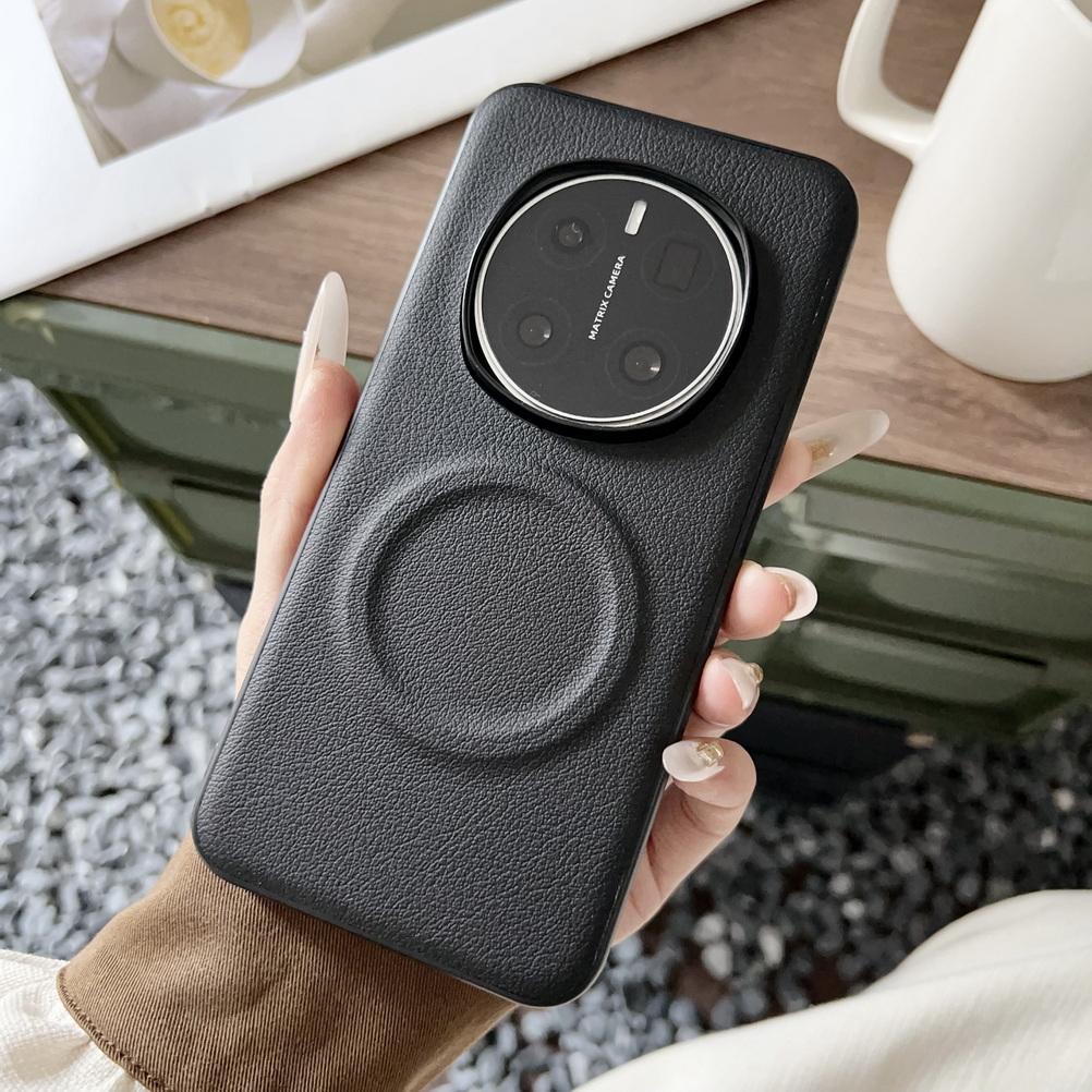 

Plain Leather Built-in Magsafe Magnetic Ring Phone Case For Honor Magic 7 Pro Magic7 Magic 6 Pro Honor 300 Camera protect cover Honor Magic7