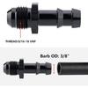 6AN männlich konisch auf 3/8 Schlauchstutzen gerader Fitting-Adapter, Aluminium gerader drehbarer Push-On Stutzen Kraftstoffleitungsfitting(Schwarz eloxiert)