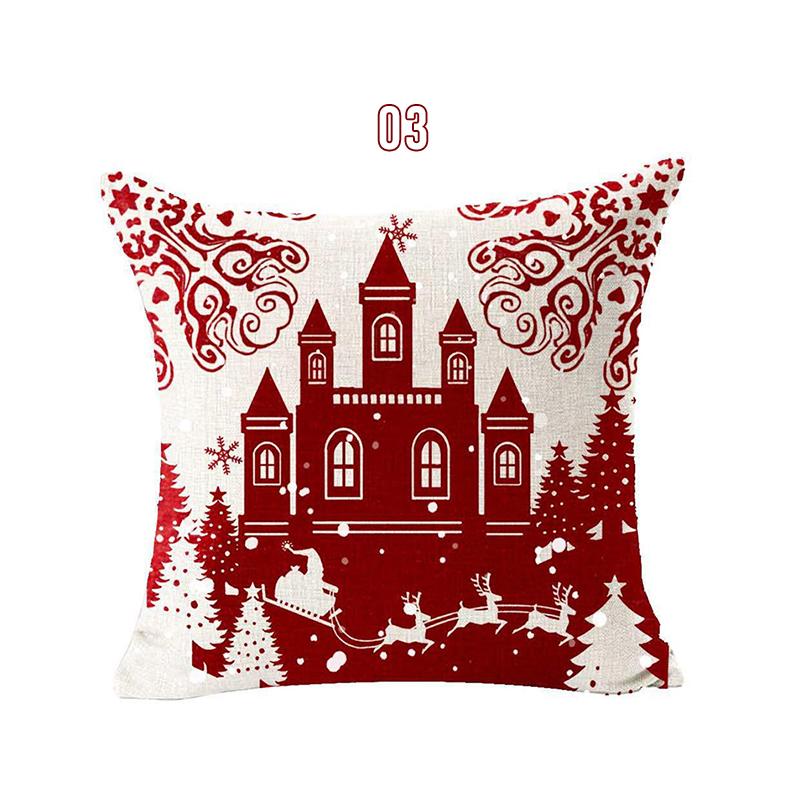Elk Snowflake Red Xmas Pillow Cover for Living Room Glitter Sequins Cushion Cover Christmas Decoration Sofa Throw Pillow Case
