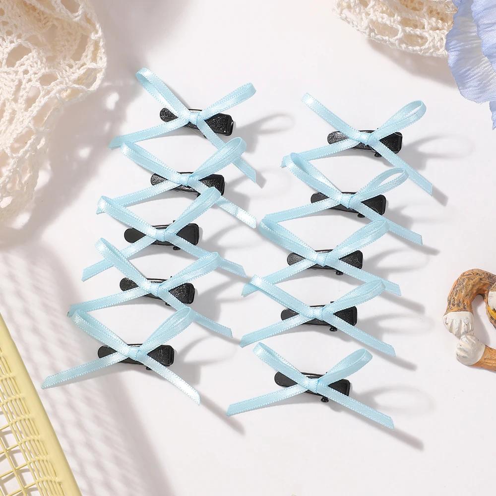 LOVEKIKI 10Pcs Mini Hair Bows Clip Women Girls Y2k Ins Style Dress Up Hair Bangs Clips Party Colorful Ribbon Hairgripes Headwear