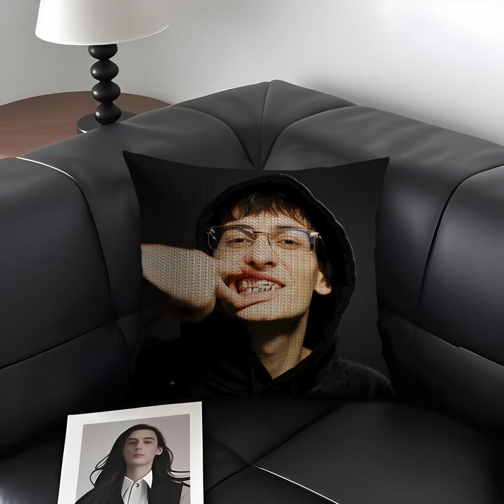 Og B-Buda Russia Rapper Cushion Cover Natural Linen Organic Fabric Double-Sided Printing Sofa Home Decor Gift Pillow Case