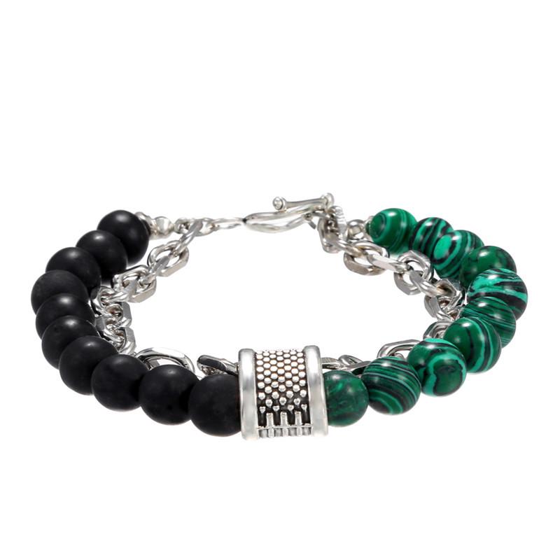 Accessories Punk Frosted Stone Chain Combination Geometric Men's Bracelet Bracelet Accessories Men's