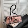 French Bow Ribbon Underarm Shoulder Bag Fashion Sweet Commuting Stick Underarm Bag Zipper Cute Small Design Shoulder Bag