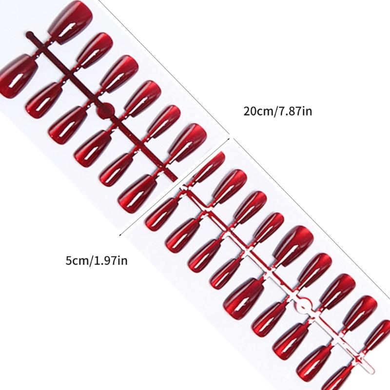 30pcs Cats Eye Press on Nail Almond/Short Square/Coffin Fake Nail Acrylic False Nail,Stick on Nail Glues on Nail Kit