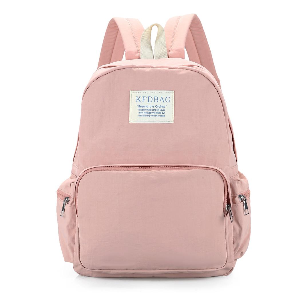Schoolbag Korean version ins simple solid color backpack Harajuku style big face backpack junior high school college student lightweight versatile