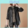 Leather Leather Jacket Womens Jacket Windbreaker Jacket Slim Fit Plus Size Baseball Jacket Medium To Long Length