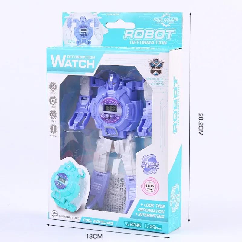 Cartoon Electronic Deformation Children Watch Children Creative Manual Transformation Robot Toys Perfect for Children's Birthday