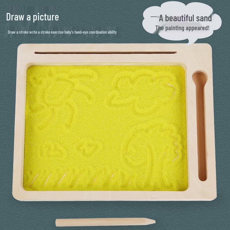 Montessori Children's Sand Drawing Tray: Educational Toy for Kindergarten Writing, Painting, and Calligraphy Skills.