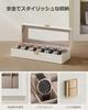 SONGMICS Watch PU Leather Watch Storage Box with Clear Stylish Watch Box for Watches and Day Gift for Men and Birthday White Case, 6-Piece Window,