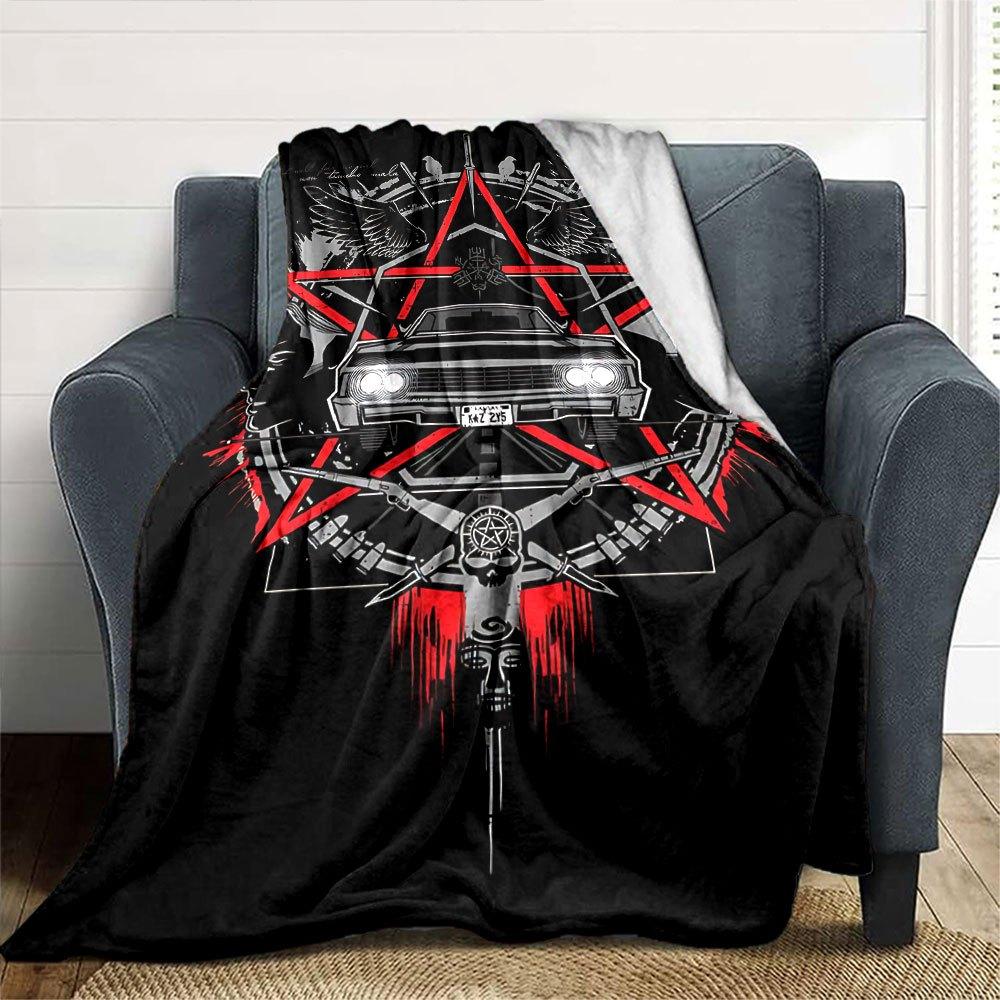 1pc Supernatural 4 Blanket Soft Warm Throw for Home, Office, Travel All Season Cozy Bedding Gift, Office Cozy AccessoryB