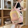 ins wind dopamine color matching pain bag backpack female cute versatile backpack large capacity junior high school student schoolbag female