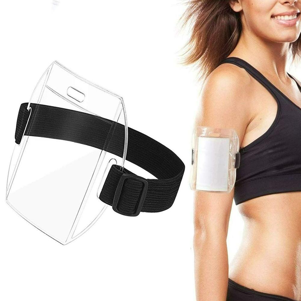 1PC Arm Badge Holder Armband ID Card Badge Holder With Black Adjustable Strap For Work Pass Universal Size Daily Supplies