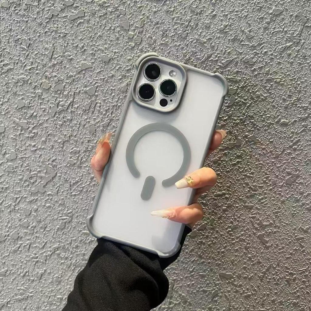 Apple 16E Frosted iPhone 17 Pro Max Case with Magnetic Charging and Airbag Protection.