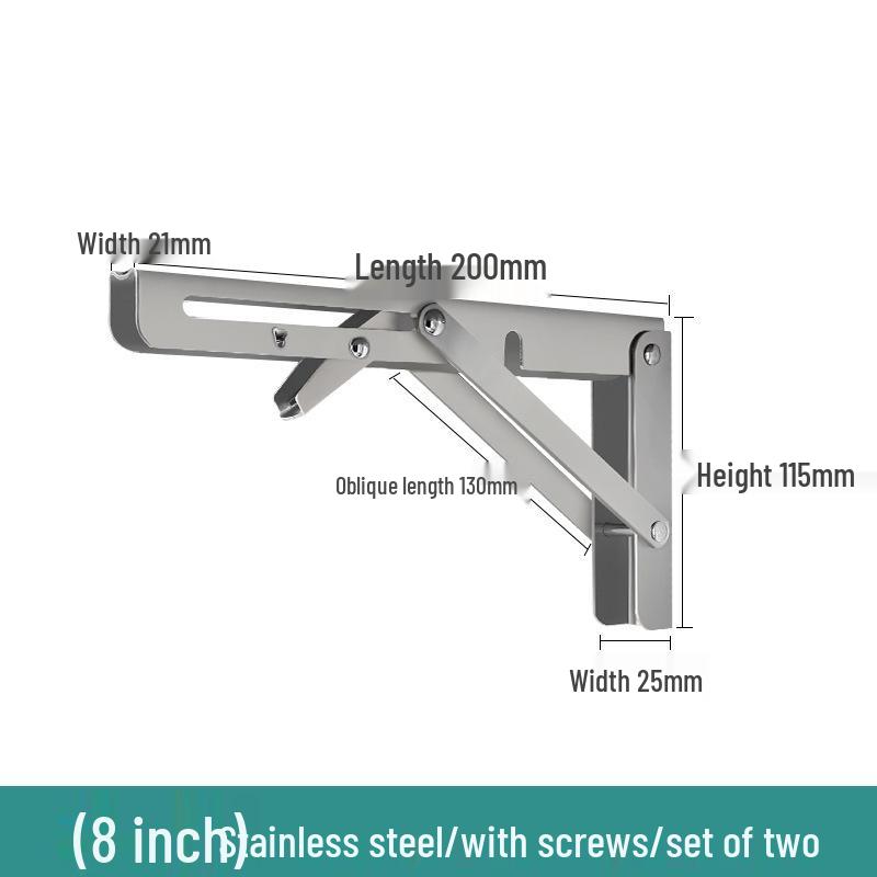 Stainless Steel Foldable Wall-Mounted Triangular Support Bracket