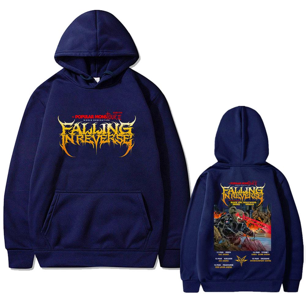Falling in Reverse Popular Mons Tour II Hoodie Men Women Rock Metal Oversized Streetwear Male Casual Sweatshirts