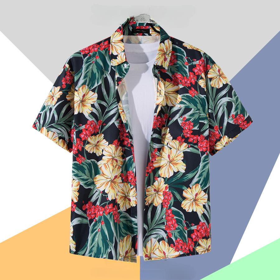Flower Shirt Men's Short-sleeved Summer Loose Casual Shirt