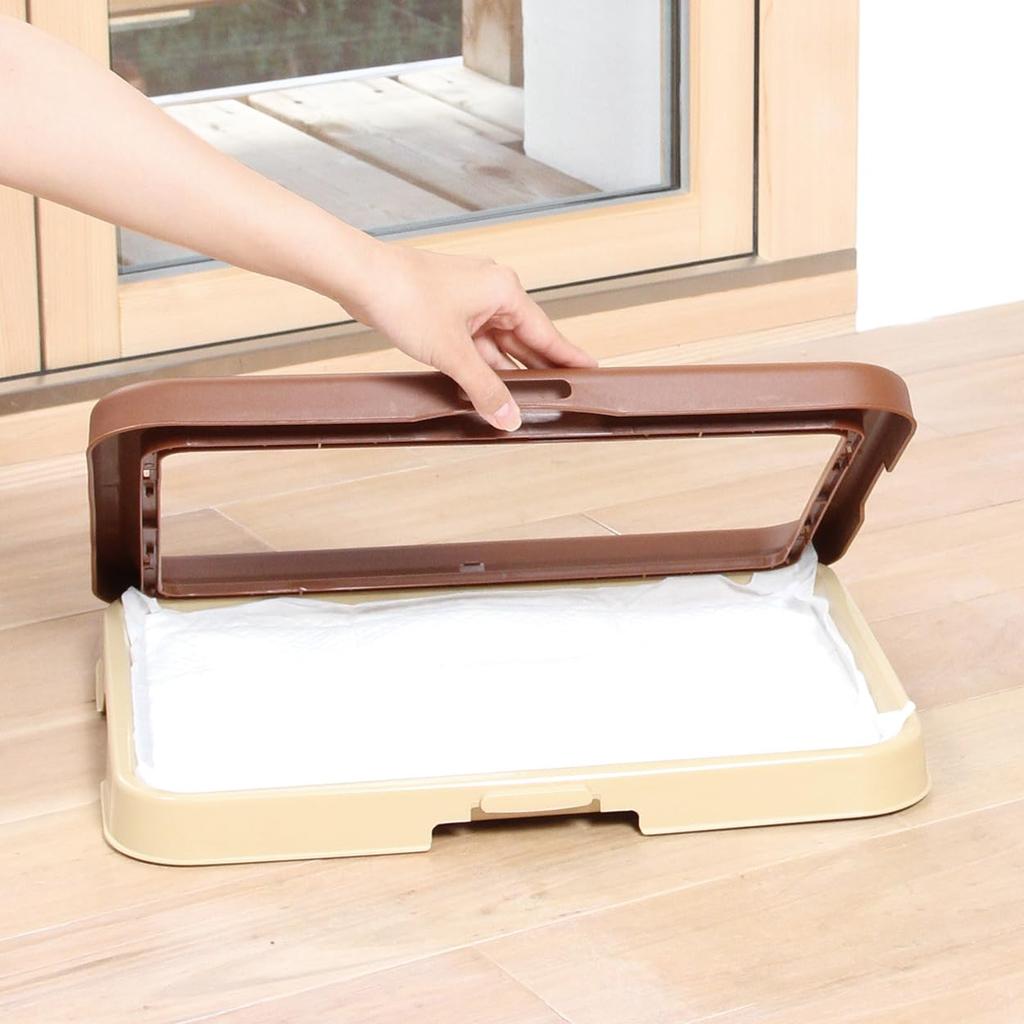 Petio Dog Training Regular Size for Dogs Easy-to-Use One-Hand Tray, Brown,