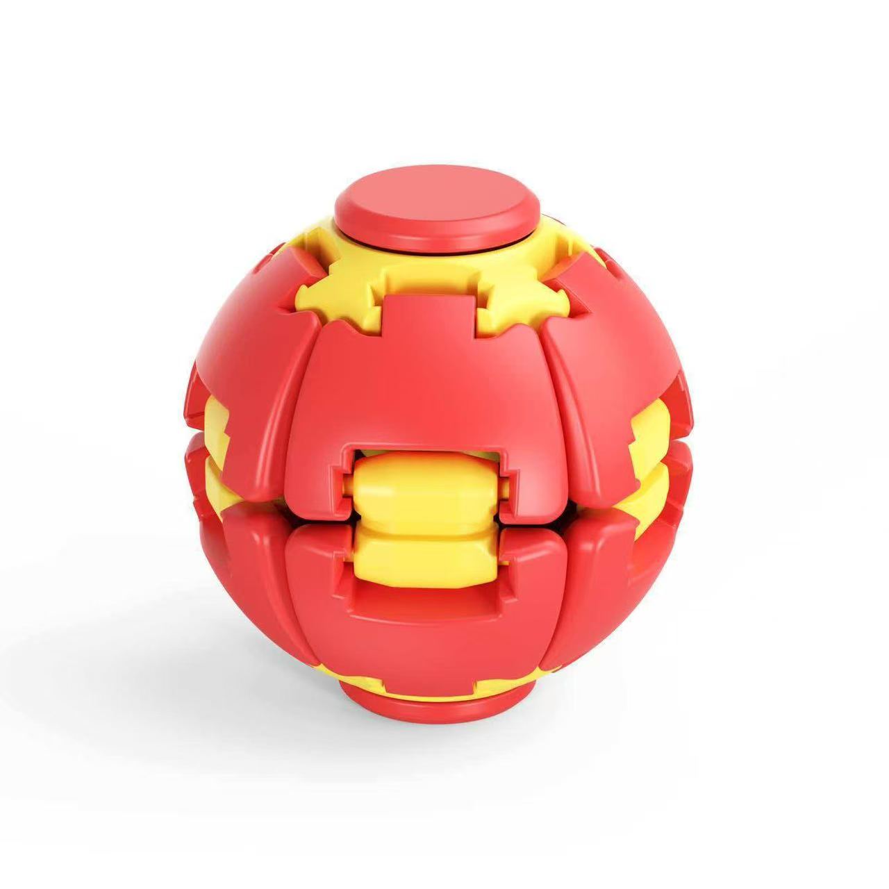 Fidget Spinner Stressbal 3D-geprint Indrukbaar Roteerbaar Decompressiespeelgoed Angst Verveling Verlichten Ontspannend Hulpmiddel rood