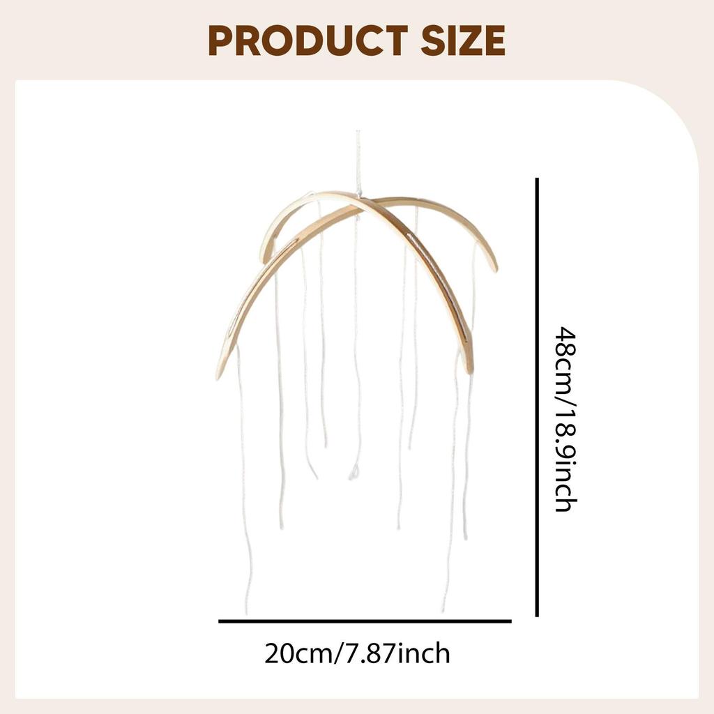 Mobile Frame Wooden Wind Chime Hanging DIY Decoration for Boys Girls Bedroom Decor