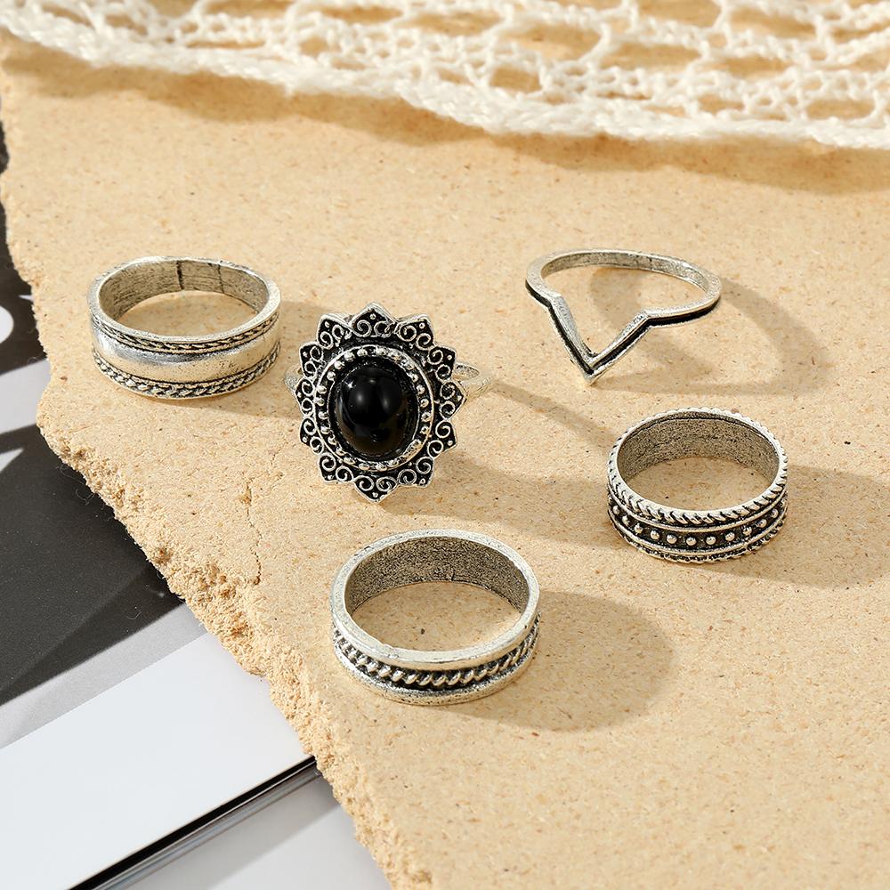 Frauen Temperament Elegante Mode Böhmischen Punk frauen Ring Set Schmuck Ring