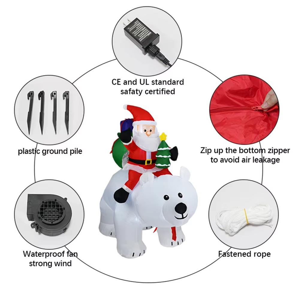 Creative Movable Santa Claus Inflatables Outdoor Hanging Blow Up 2026 Christmas Decoration for Holiday Party Garden New Year
