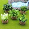 Miniature Bonsai Plant Props Potted Plant Decor Artificial Green Plants for Doll Douses Desk Shelf Mini Home Decorations Miniature Bonsai Planters