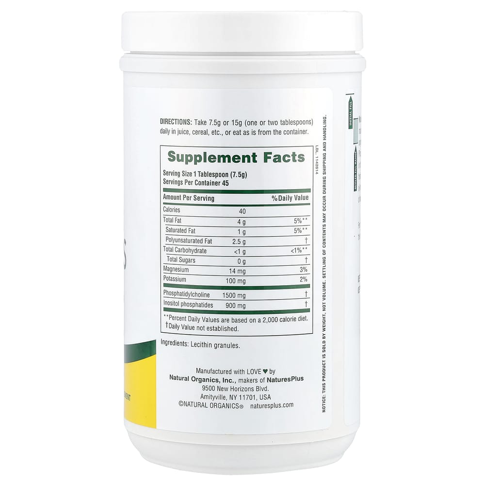 Nature's Plus Soy Lecithin Granules 340g (12oz)