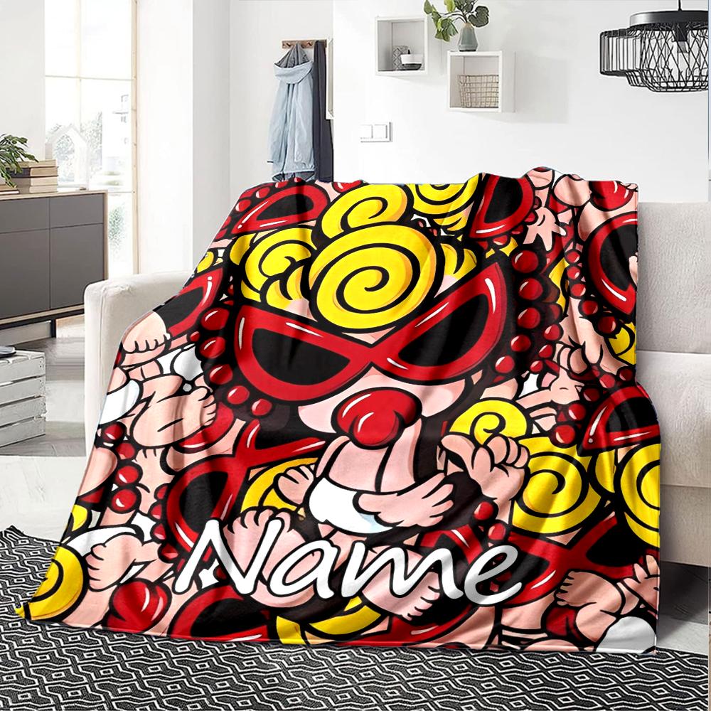 Customiz Name Personality Hysterical Mini Blanket Soft &Warm Sofa Office Bed Travel Lunch Break Blanket, Gift Suitable All Seasons