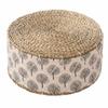 Hand-Woven Floor Cushion Round Shape Ottoman Stool Rustic Style Woven Stool  Living Room