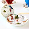 Vintage Butterfly Bone China Coffee Cup Saucer Set, Colorful Ceramic Tea Cup with Gold Rim, Elegant Porcelain Latte Mug for Afternoon Tea Home Decor