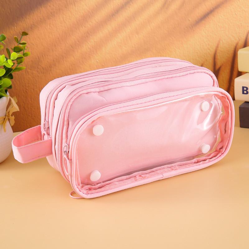 Oxford Fabric Large Capacity Pen Case With Multiple Layers For Students And Office Supplies