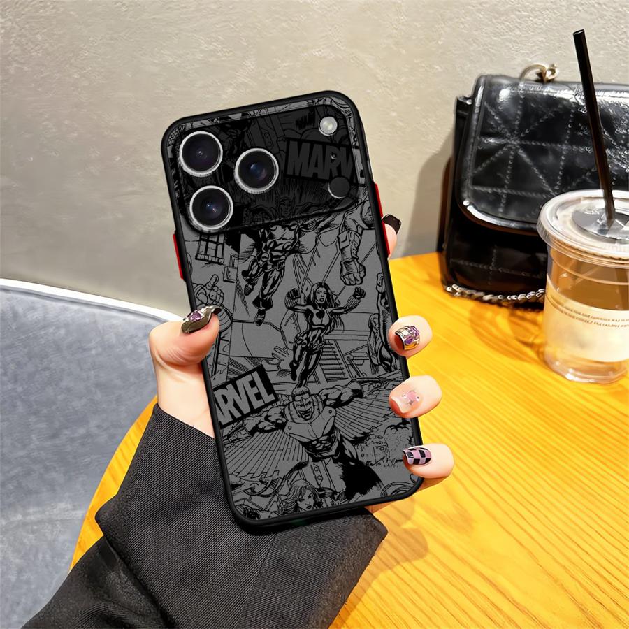 

Задняя крышка-чехол для телефона для iPhone 17 Pro Max 16 Plus XS XR 11 14 17e 12 13 Mini Air 15 7 8 SE Логотип Героя Marvel iPhone 14 Pro