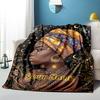 1PC Custom Name Ethereal African Goddess flannel blanket versatile,all-season throw suitable for the living room,bedroom,camping,travel,and gift