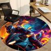 1pc Motorcycle Rider Office Round Area Rug, Indoor Mat Suitable ForOffice, Under Office Chairs Bedroom Living Room Home Decor, Room Deco T129