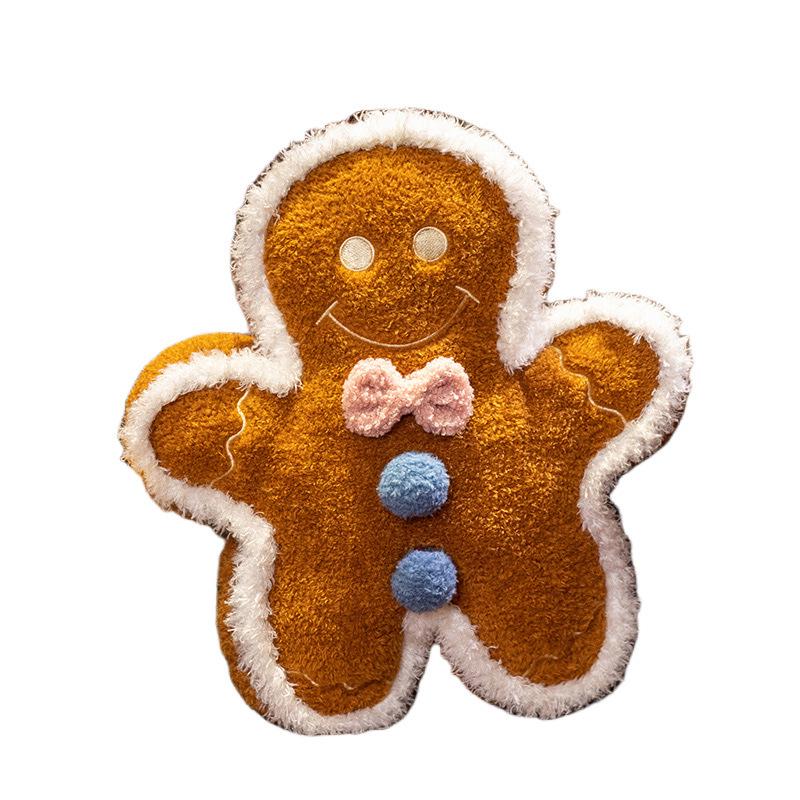 Gingerbread Man Hugging Pillow Plush Toy – Cute Christmas Tree Figurine