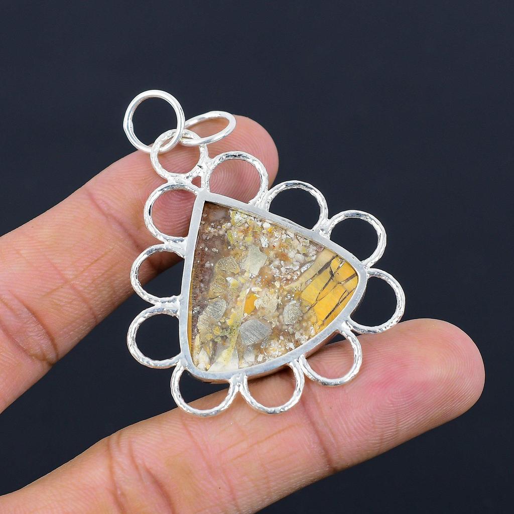 Friendship Day Sale Natural Brecciated Mookaite Pendant Jewelry Sterling Silver