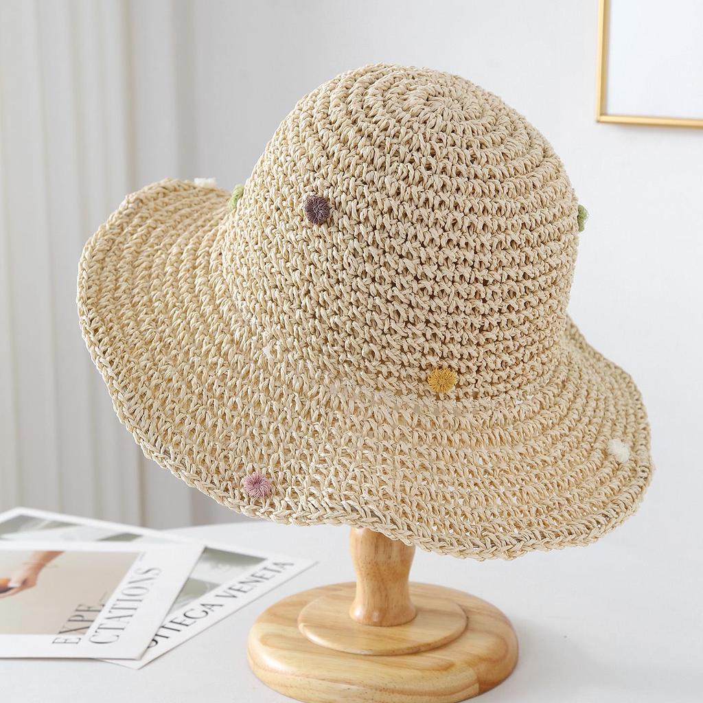 Women's Large Brim Foldable Breathable Straw Sun Hat for Summer Travel & Vacation