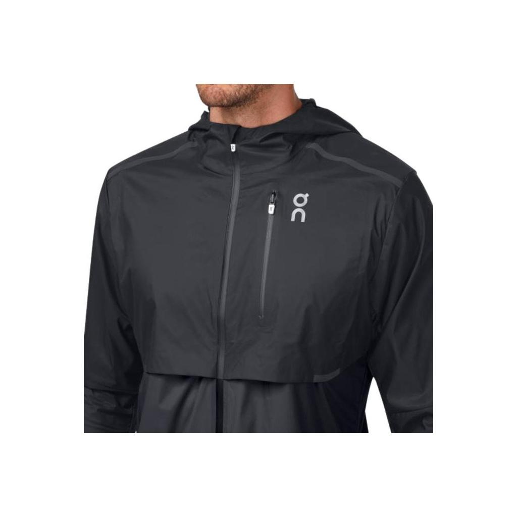 On Weather Jacket Solid Color Casual Hooded All-Weather Lightweight Protective Water-Resistant Jacket Men Jacket Black Dark-Gray 104.4005