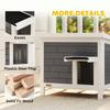 Outdoor Cat House Insulated with Openable Roof, Weatherproof Feral Cat Shelter for Rabbits, Cats, Grey